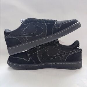 Travis Scott Black Suede Low-Top Sneakers